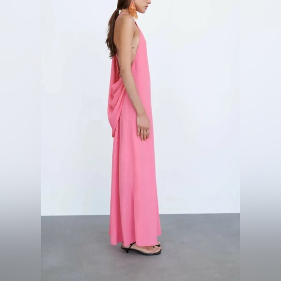 Zara dress cape oversize kimono blogger pink maxi long wedding party summer - Picture 9 of 13